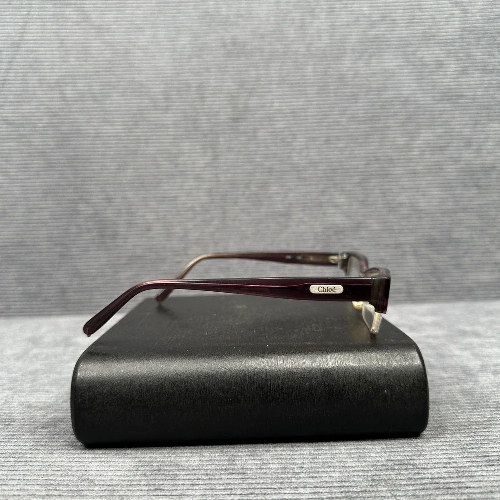 Chloe Y2K Eyeglasses Womens Plum Semi Rimles Rectangular Frames 51-17-135 France